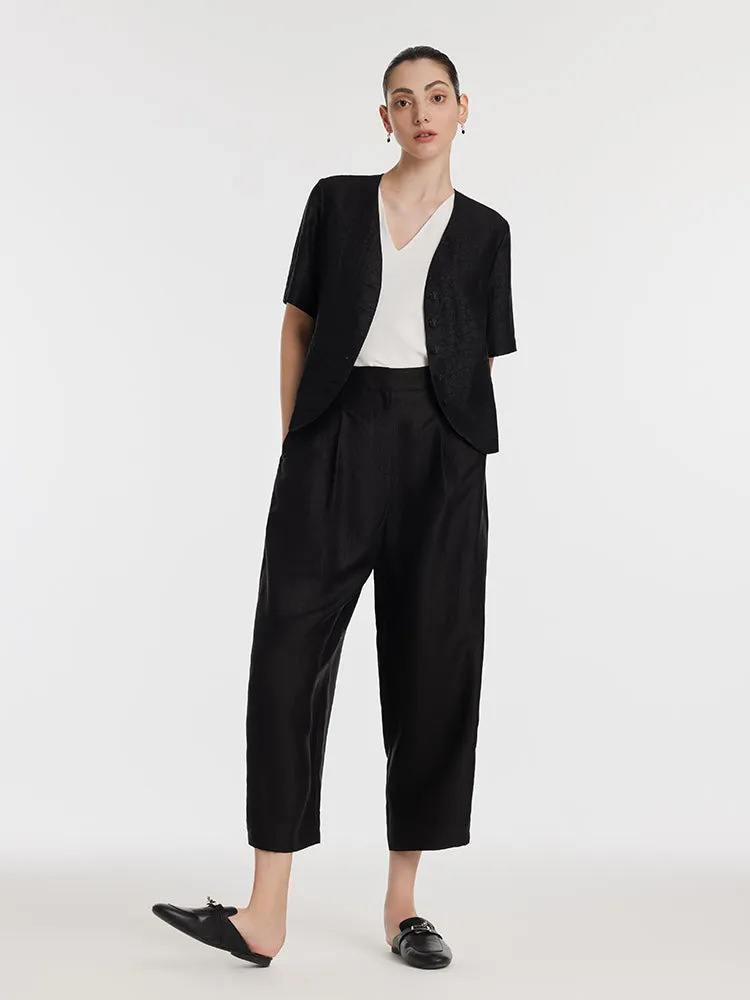 18 Momme Xiang Yun Veste à simple boutonnage en soie pour femme