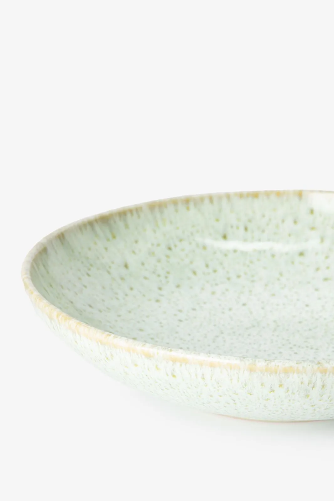 Assiettes à pâtes en céramique brillante - vert clair