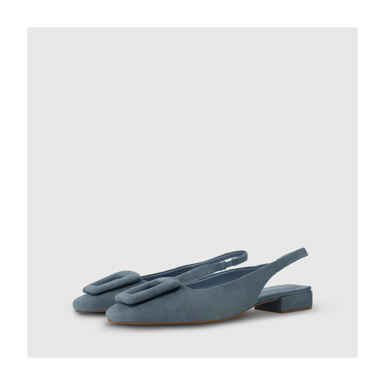 Ballerine slingback pour femme en daim bleu. I LODI Chaussures pour femme online.