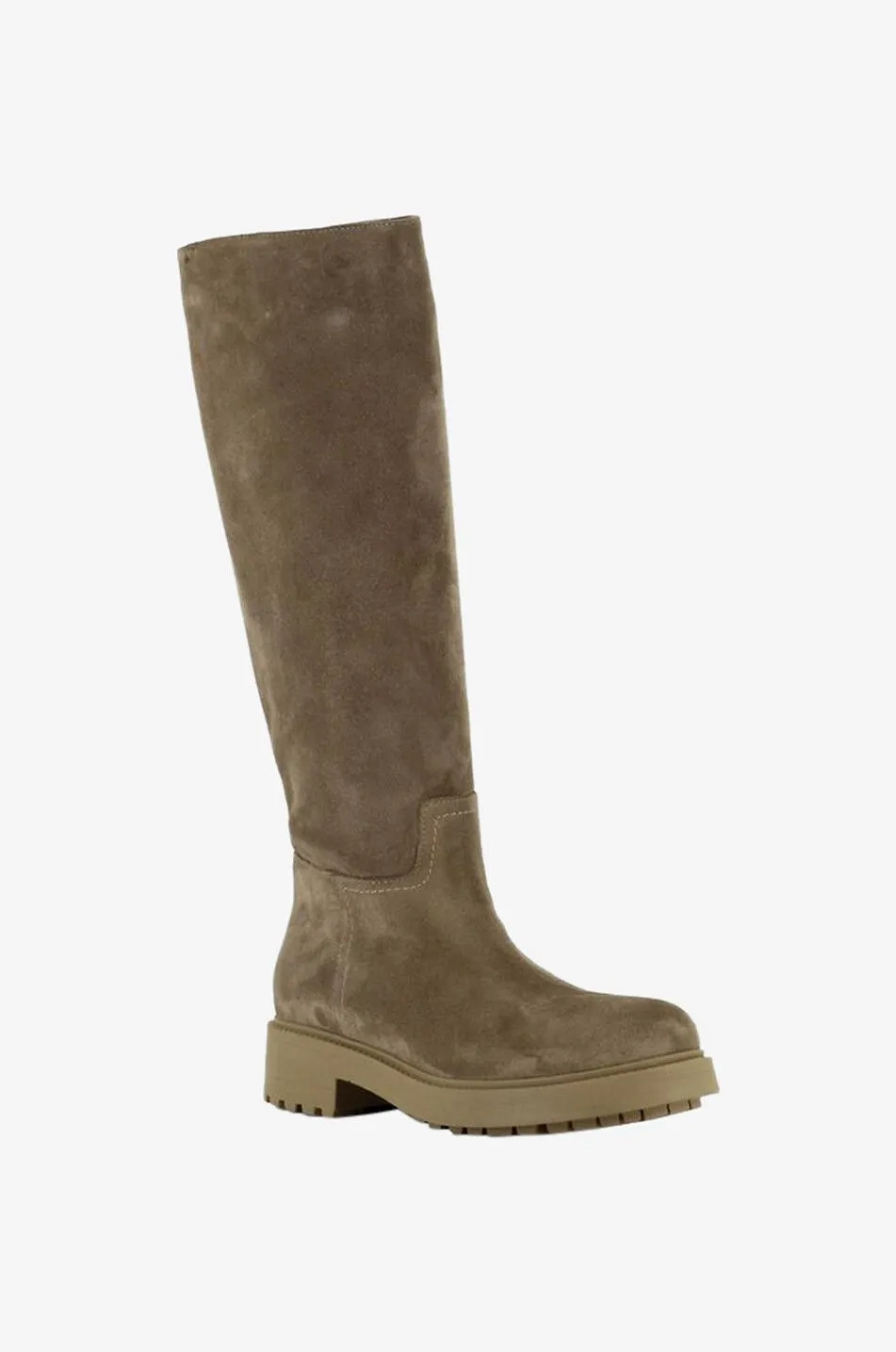 Bottes hautes plates en daim Crosta Larice