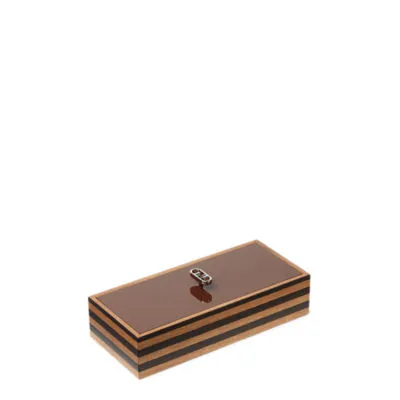 Boîte rectangulaire FF - Boîte en bois Pequin double face | Fendi