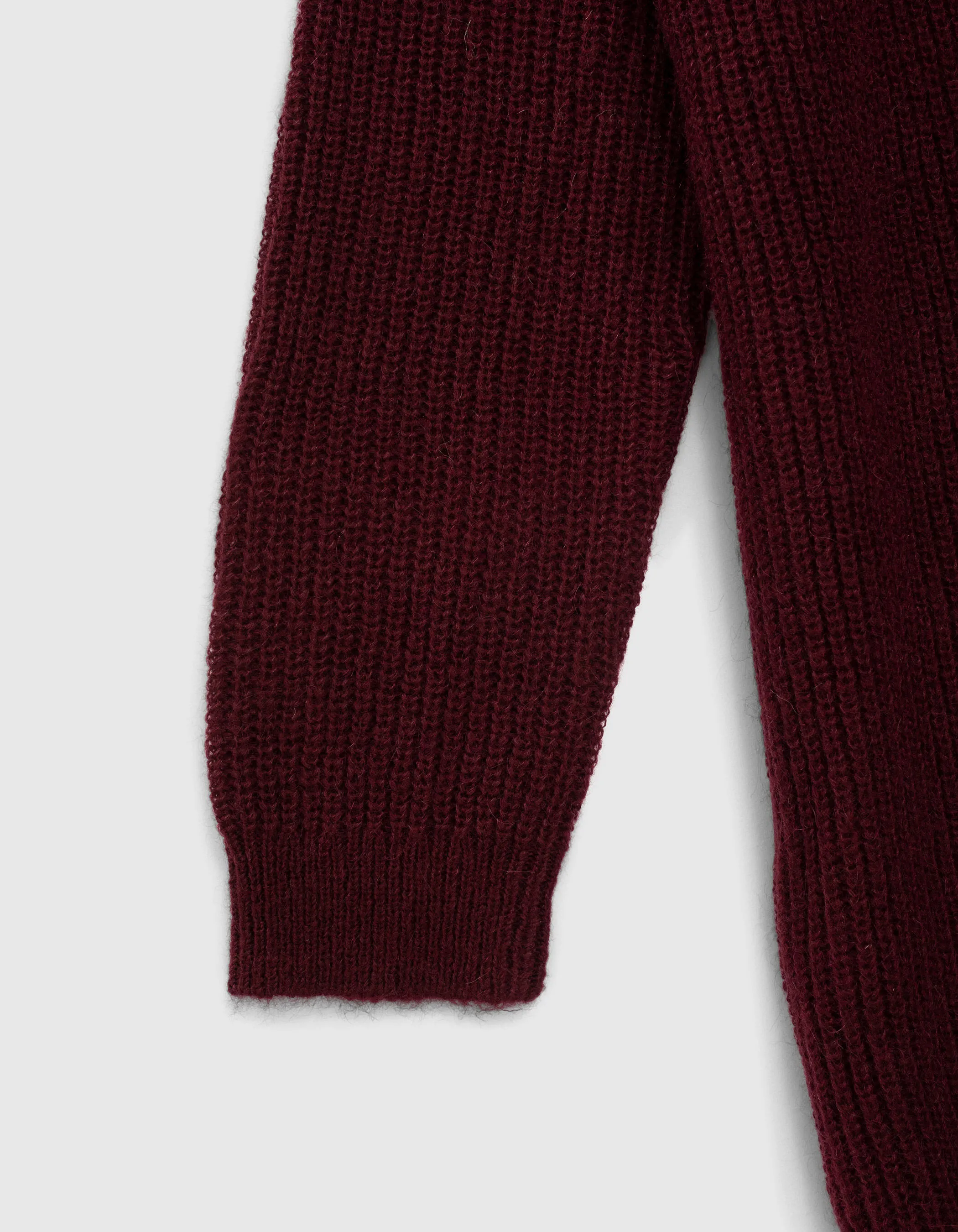 Cardigan en maille bordeau intarsia message love femme