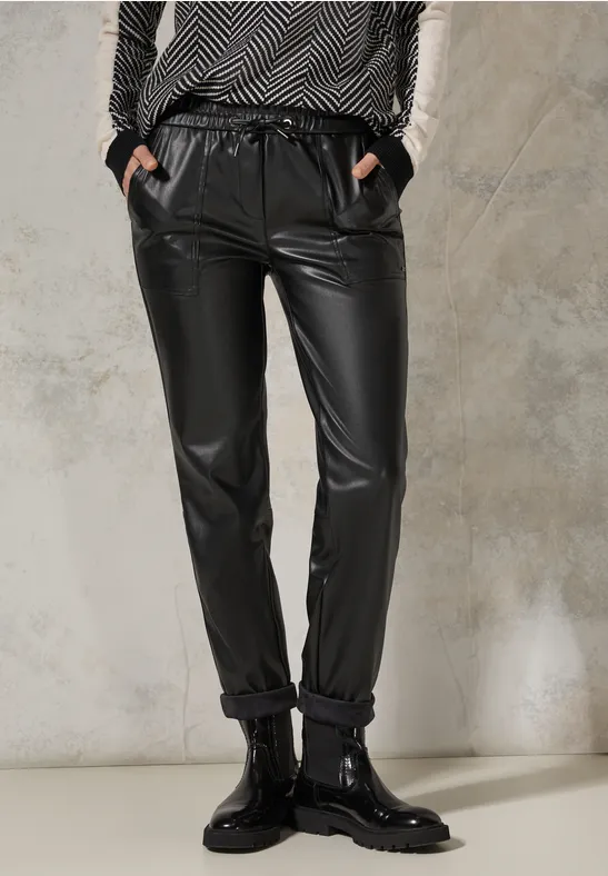 CECIL Pantalon au look cuir  - Style TRACEY