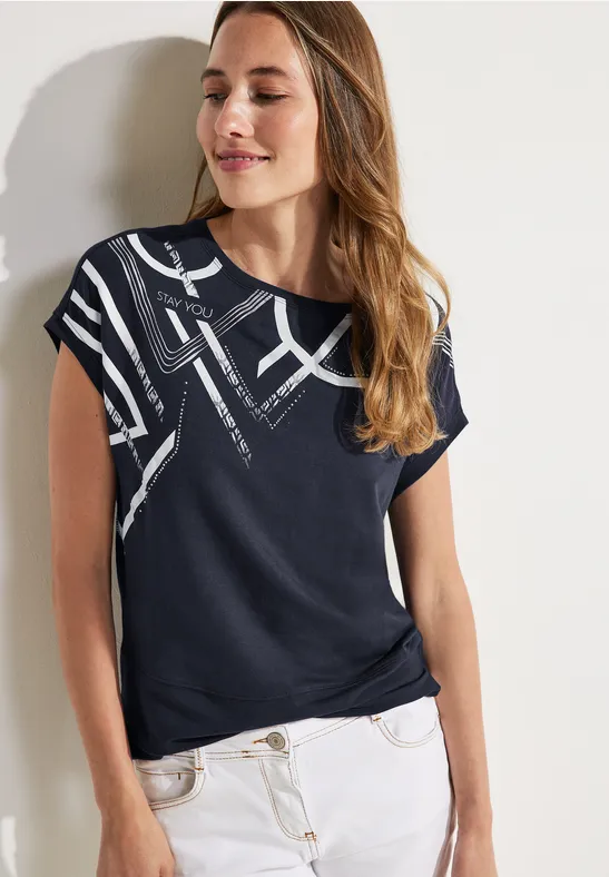 CECIL T-shirt à imprimé partiel 