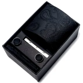 Coffret Cravate Paisley Noir Absolu CRV79