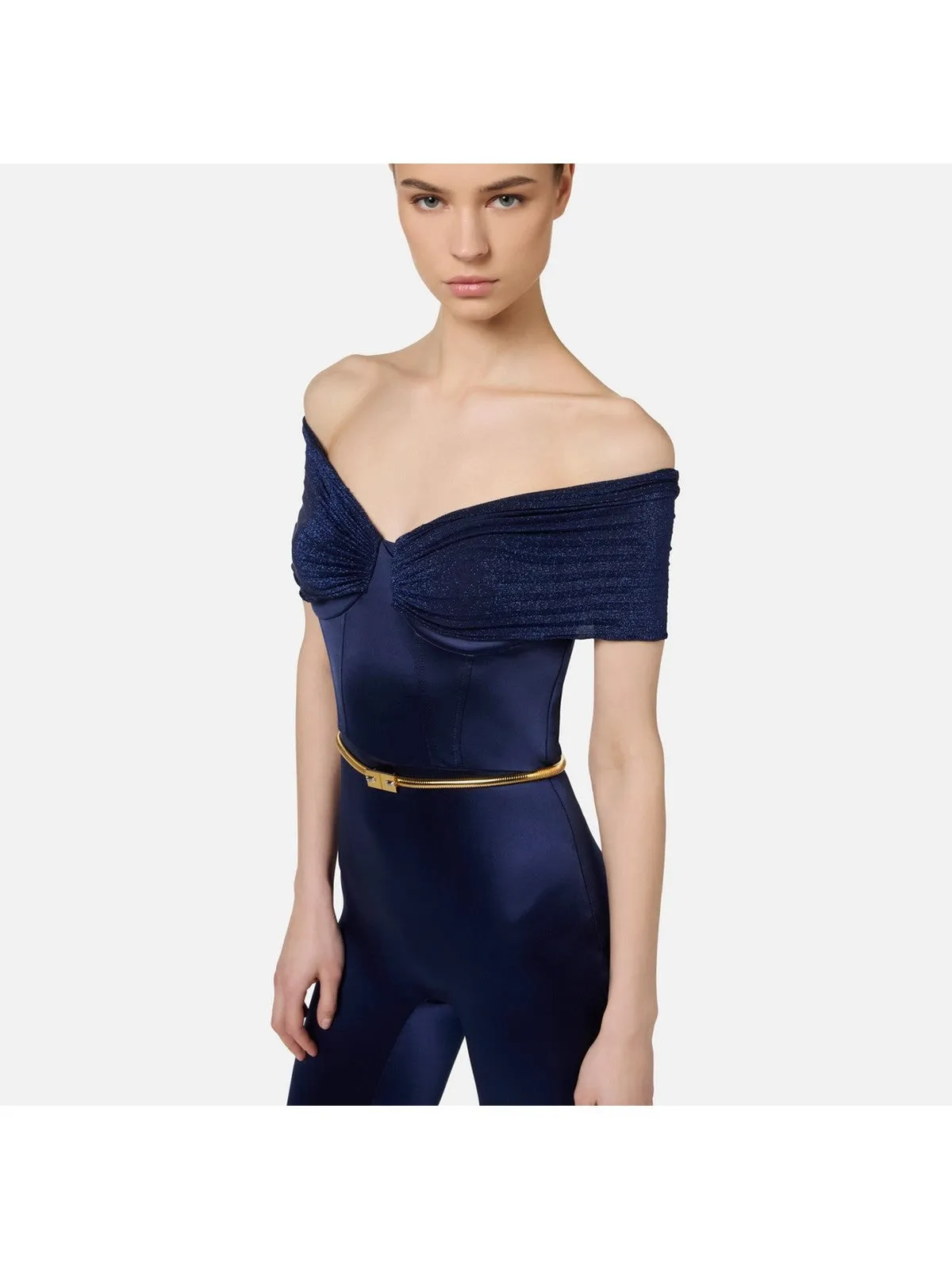 Combinaison Bustier Lycra Elisabetta Franchi Femme Bleue - TU01847E2 B75
