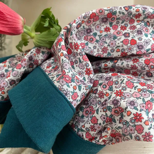 Coupon de voile de coton fleurs de printemps 130x160  (F14)