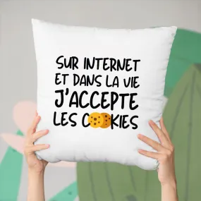 Coussin J'accepte les cookies