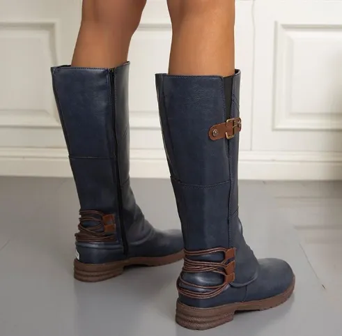 Jordyn Bottes en cuir à hauteur de genou
