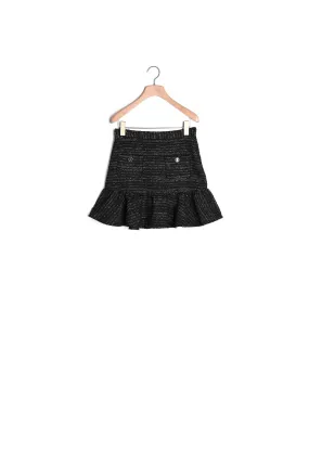 Jupe courte en tweed volantée