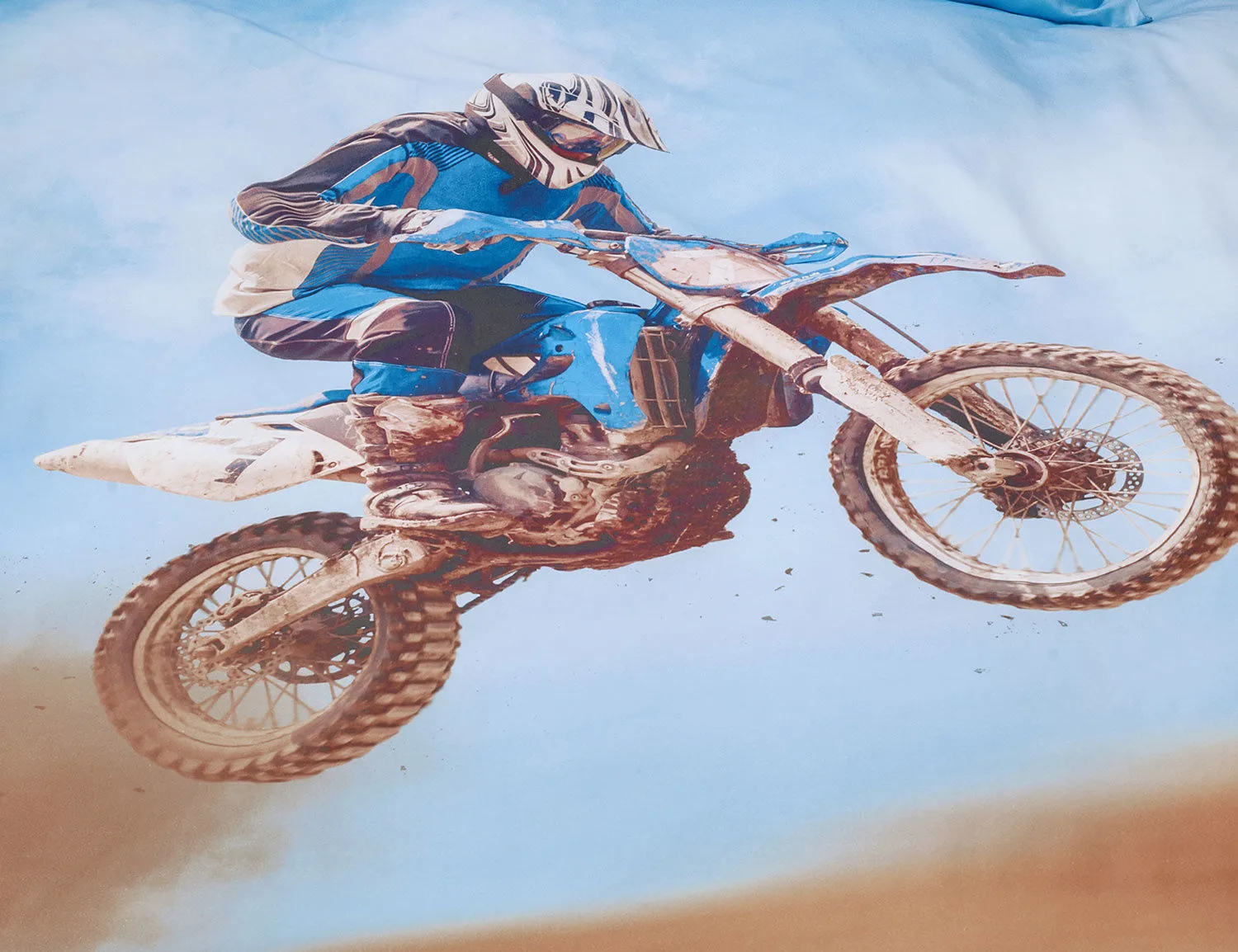 Linge de lit avec pilote de motocross dans les airs ⋆ Lehner Versand