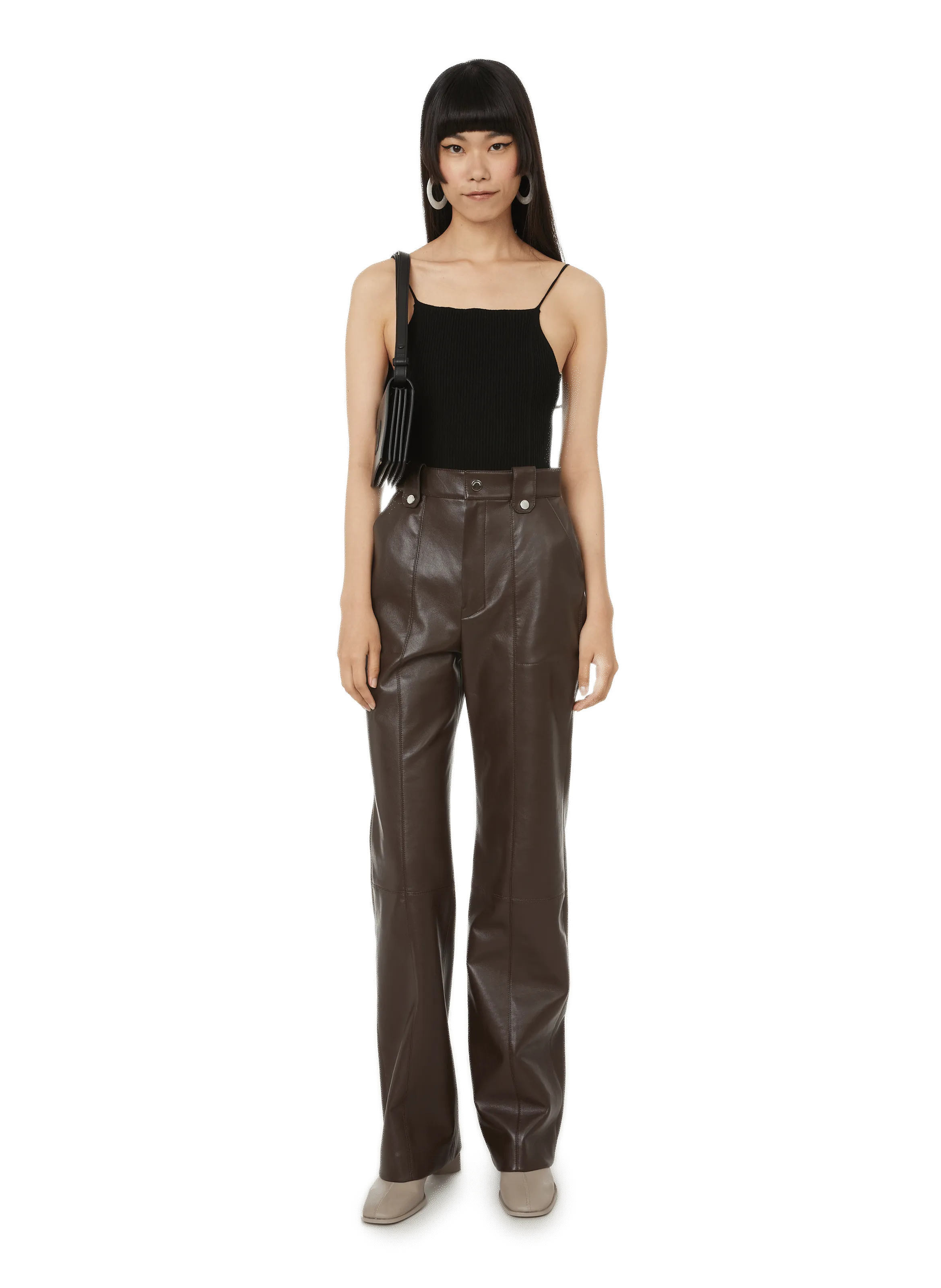 NANUSHKA  Pantalon Zelda en cuir recyclé - Marron
