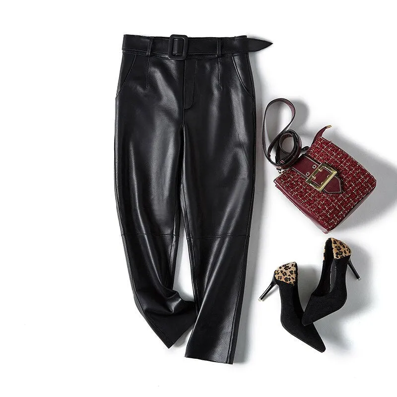 Pantalon année 70 femme avec ceinture