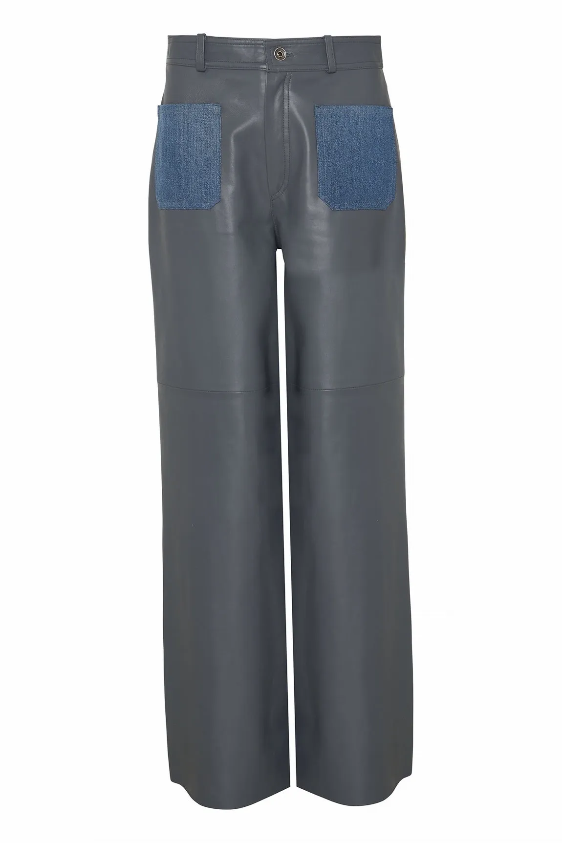 PANTALON EN CUIR AVEC POCHES - LEICESTER WAXY