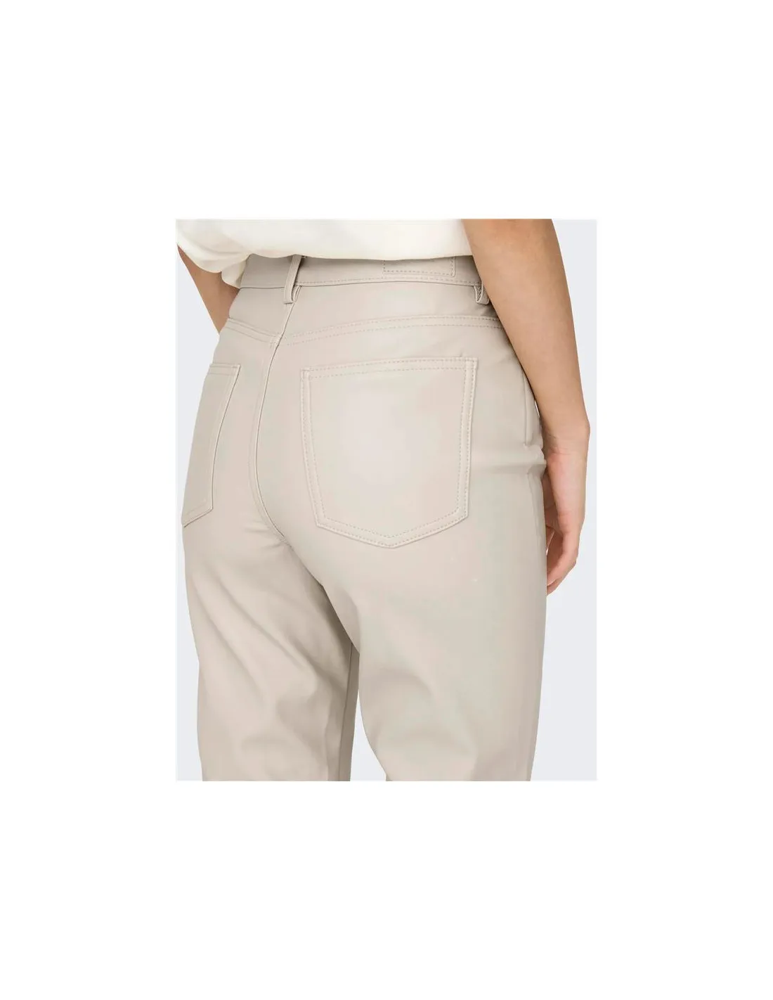 Pantalon Only emily St Ank Faux cuir Doublure argentée Femme