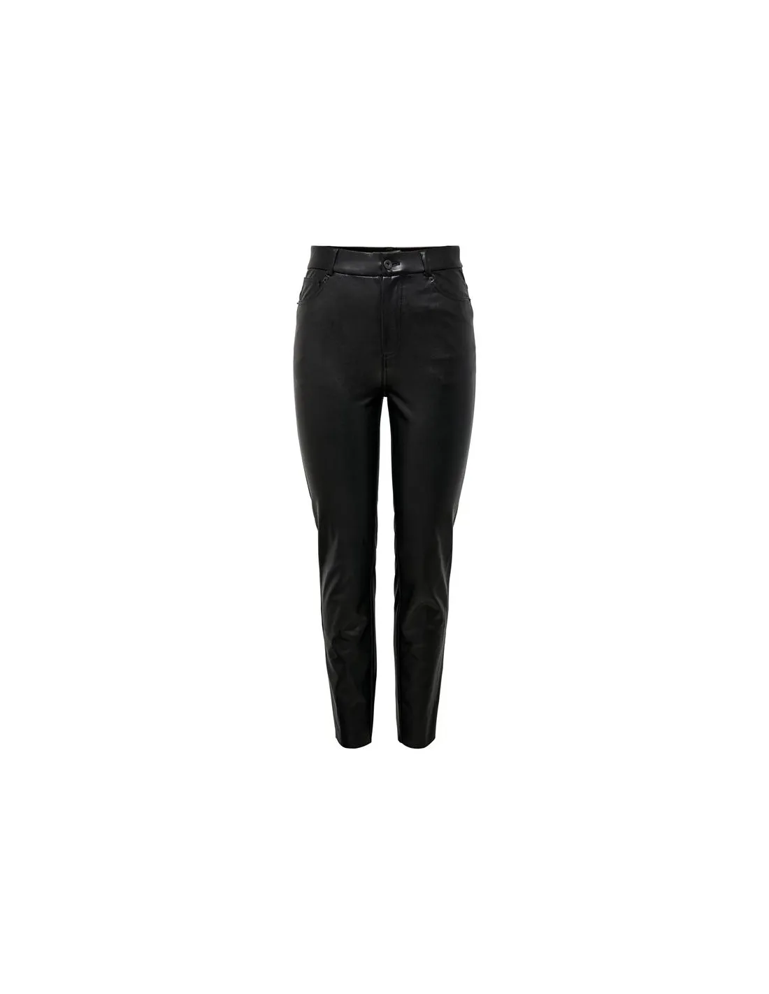 Pantalon Only emily St Ank Faux cuir Noir Femme