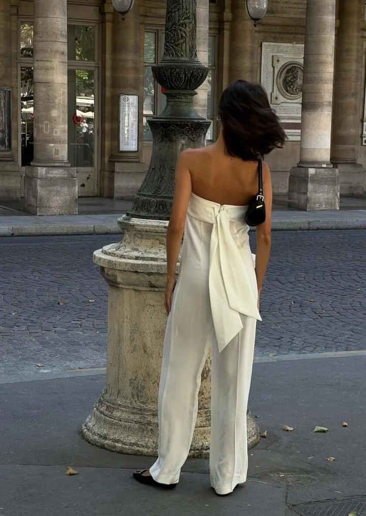 Pantalons & Jeans TARA JARMON Femme | Combinaison Cœur écrue en crêpe