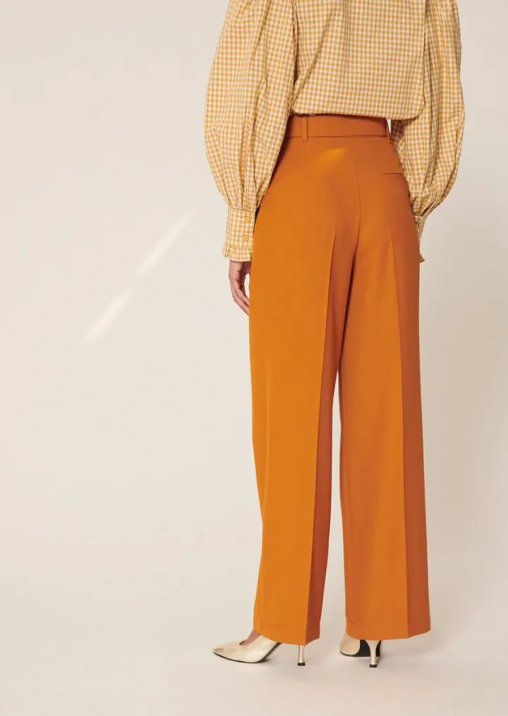 Pantalons & Jeans TARA JARMON Femme | Pantalon Padoni ocre en toile tailleur