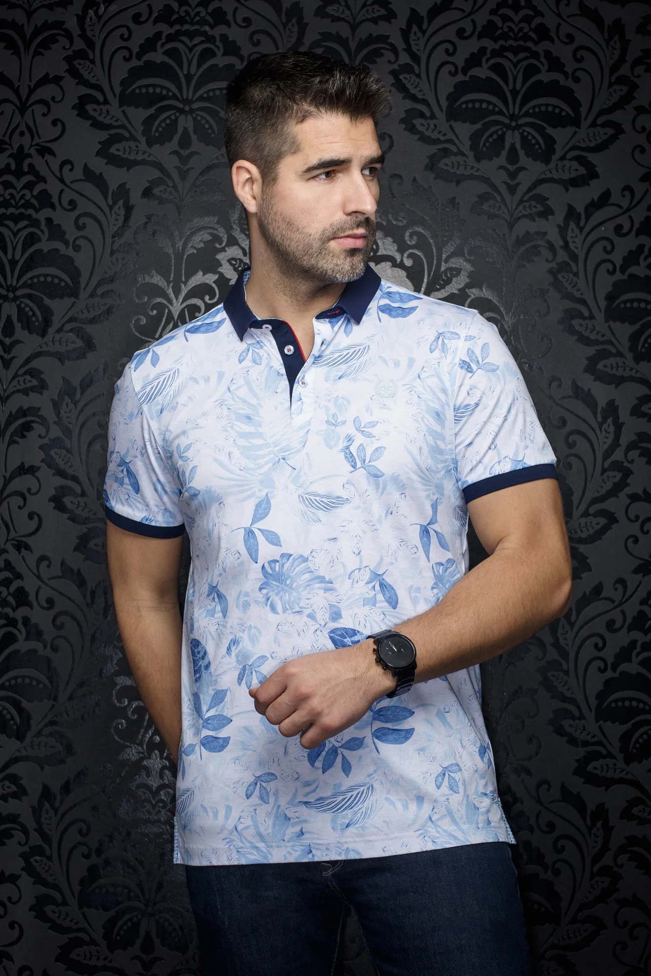 Polo Au Noir | AURIOL Bleu Clair