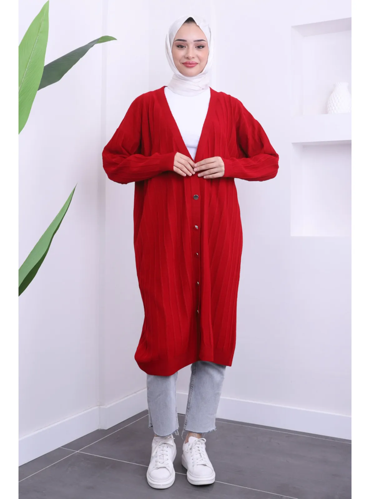 Red - Knit Cardigan