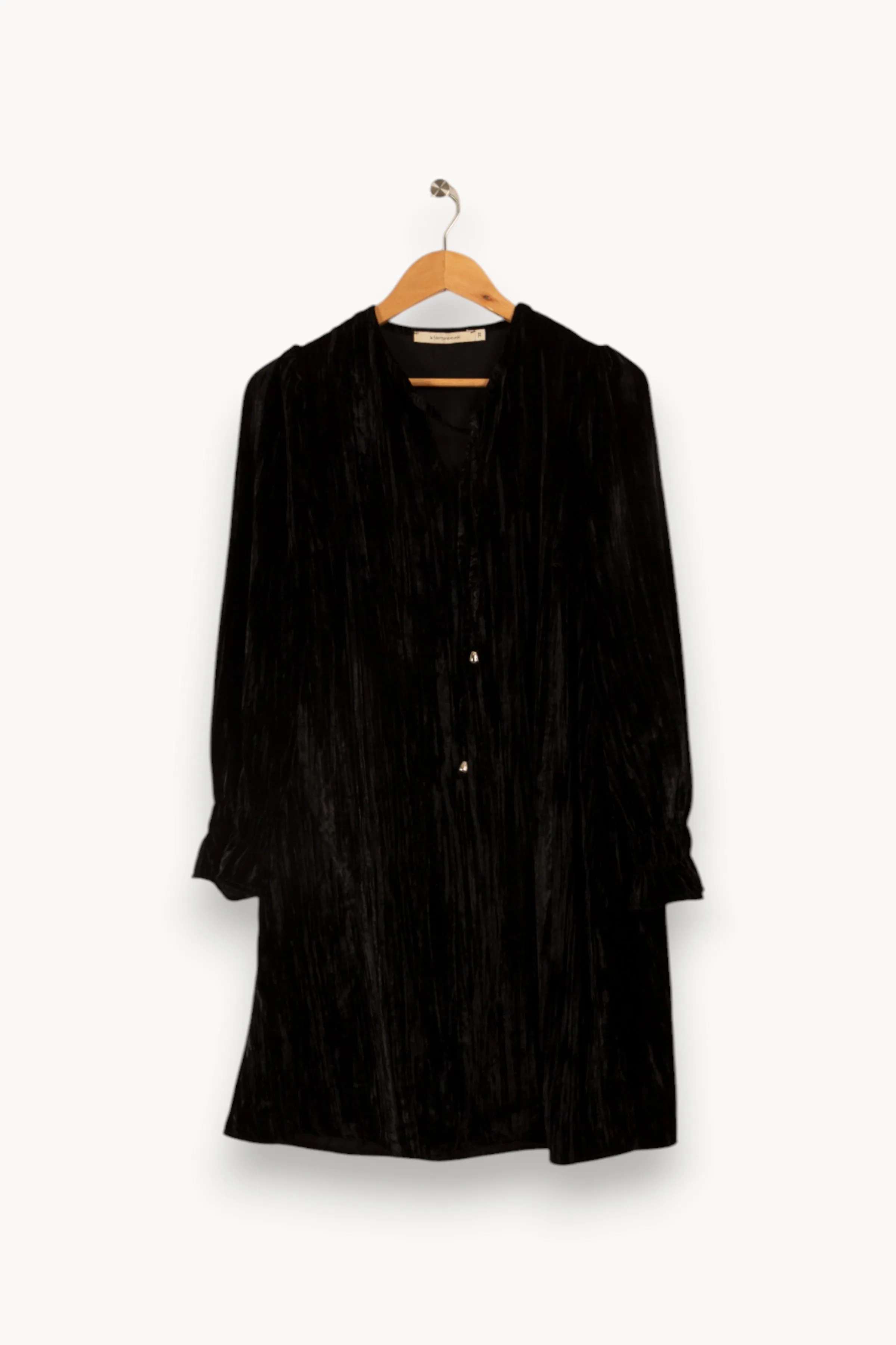 Robe courte en panne de velours froissée -  M/38