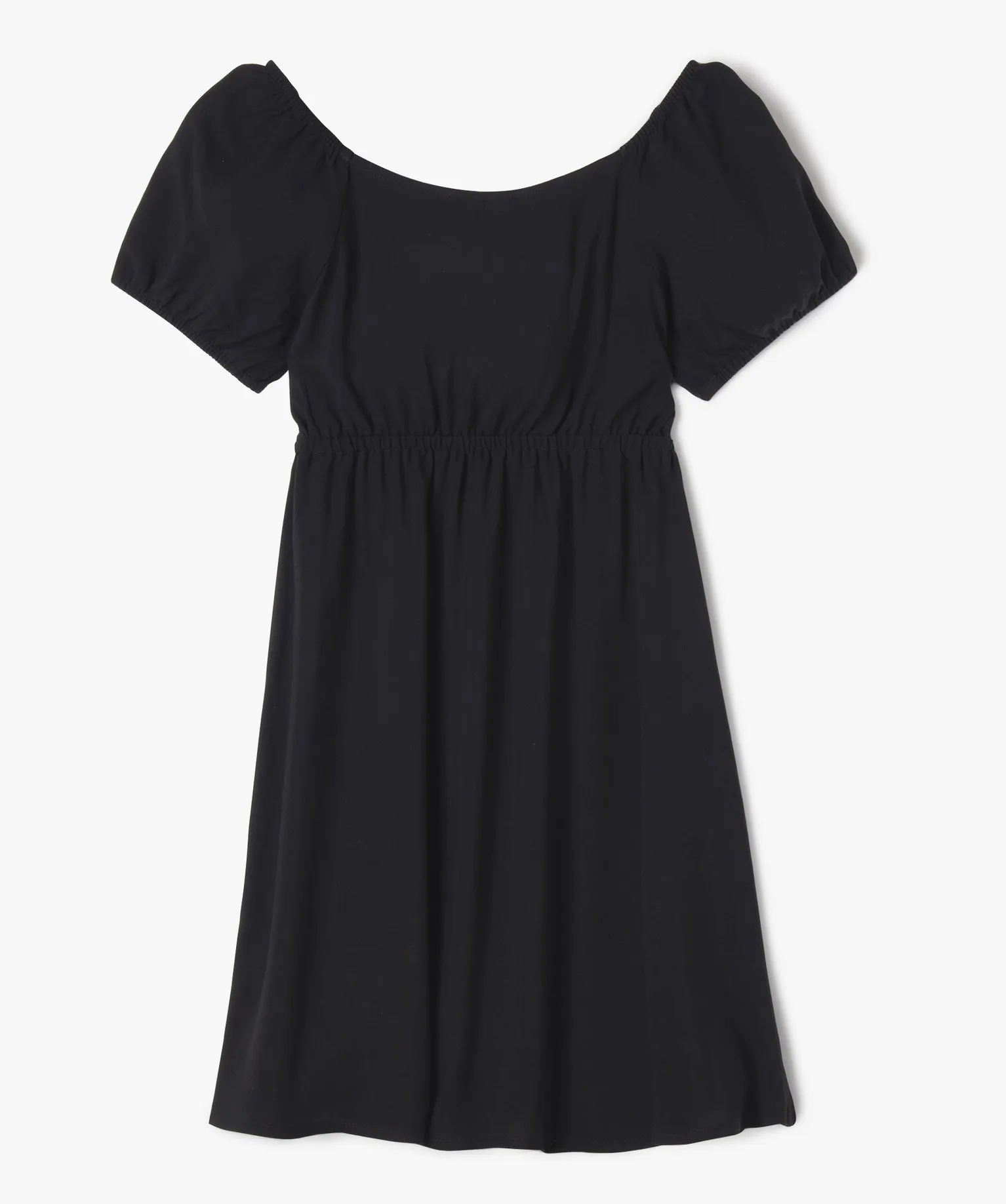 Robe à manches courtes avec col modulable fille noir