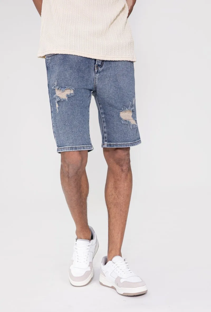 Short jean stretch déchiré
