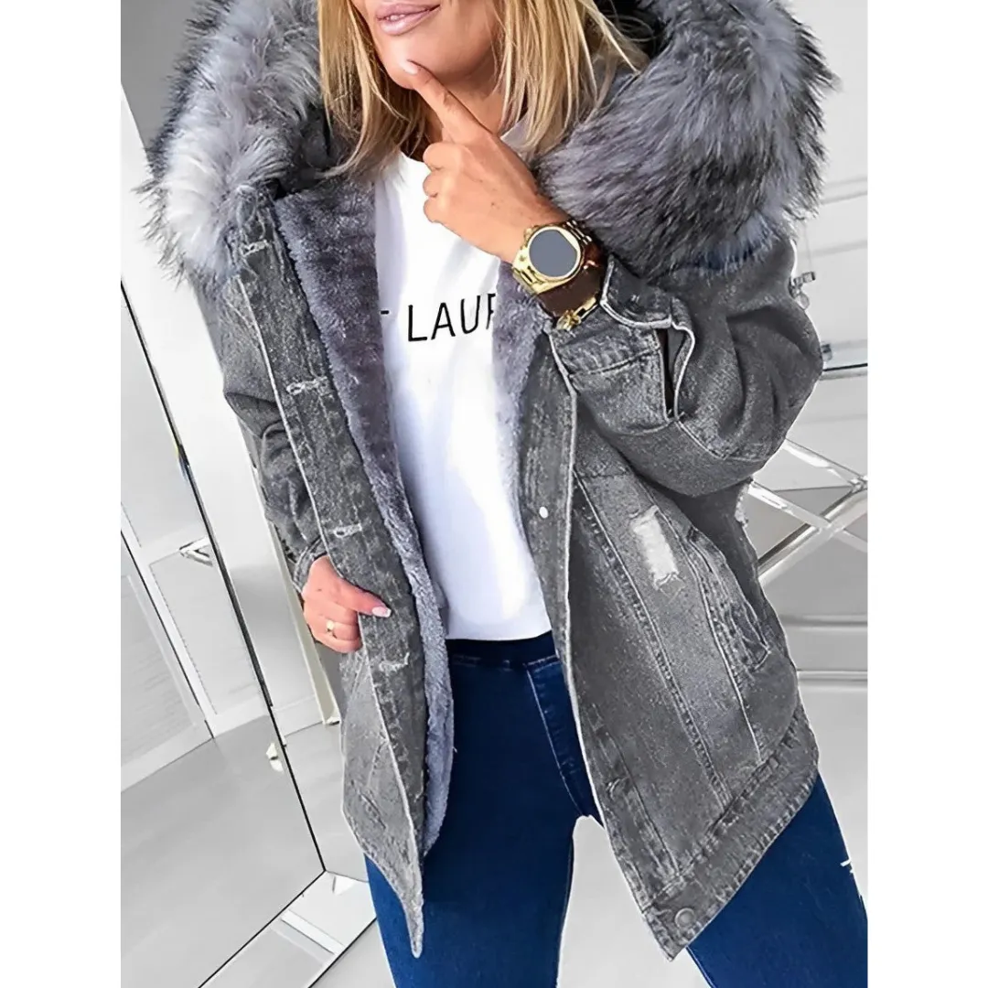 Sigridi | Femme Veste Capuchon Stylisé | Bouton En Bas