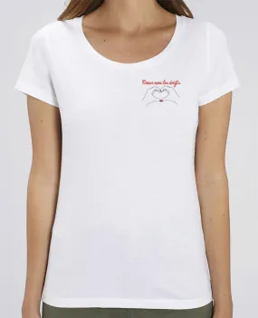 T-shirt Femme Coeur avec les doigts par WBang