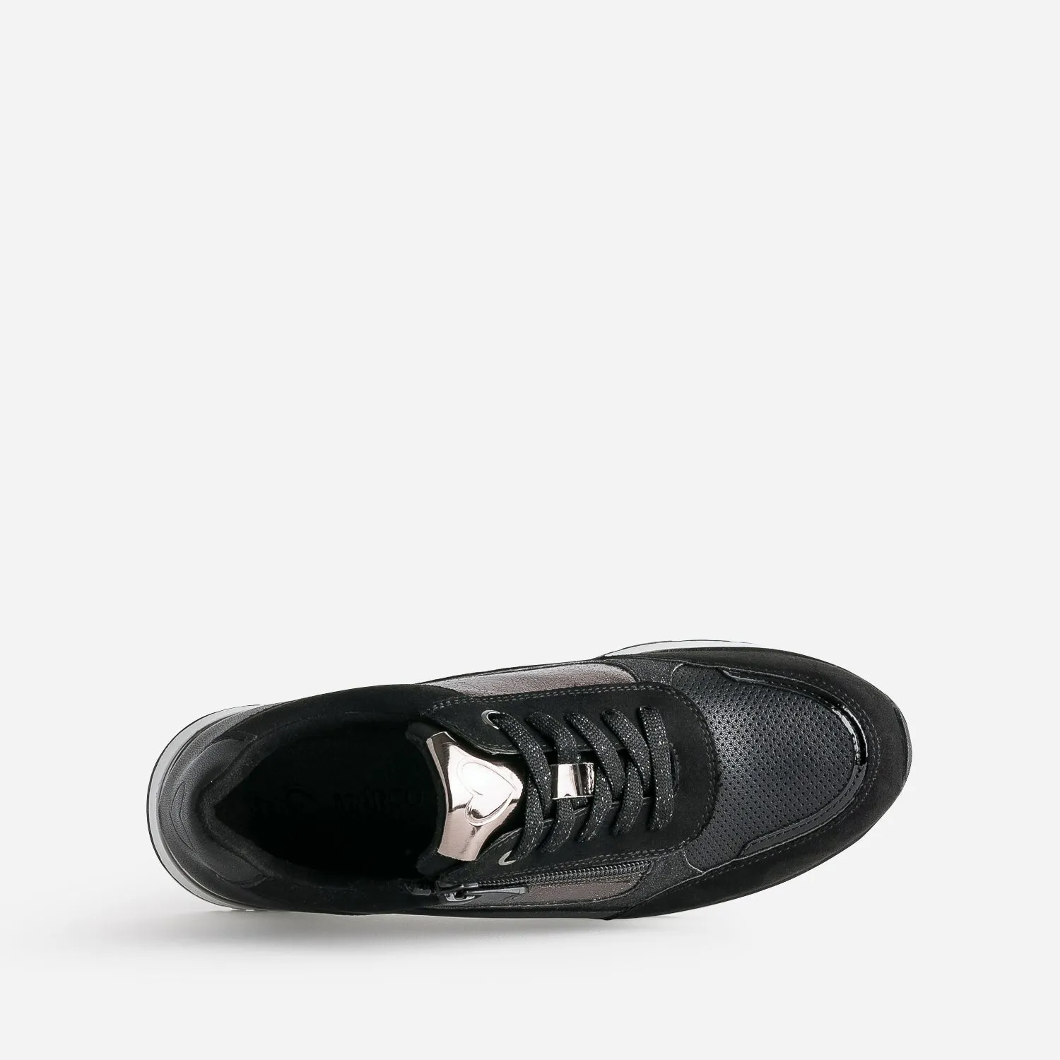 Tennis MARCO TOZZI noire et gris foncé métallisé - Baskets / Tennis Femme | ERAM