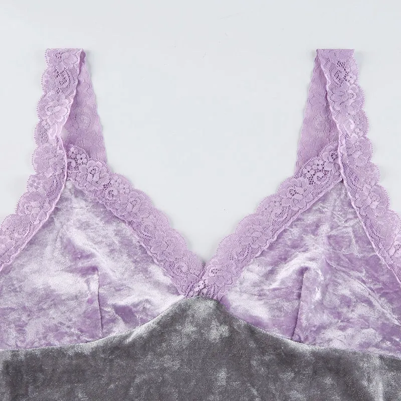 Top Dentelle Velours