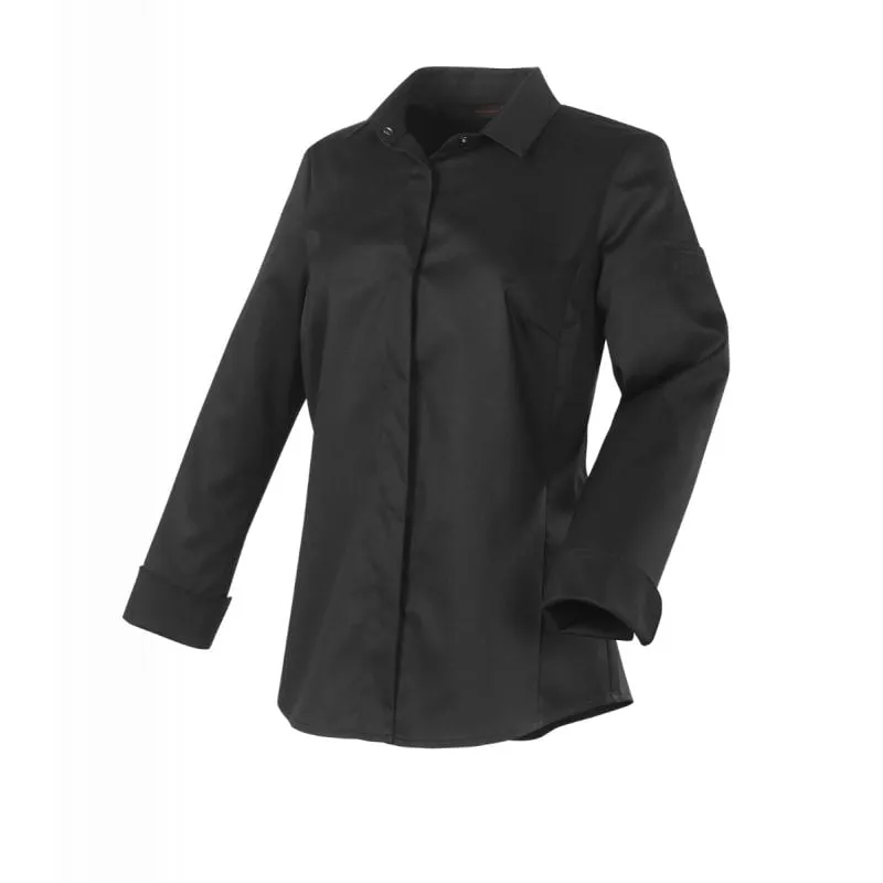 Veste de cuisine femme manches longues Flores noir - Robur