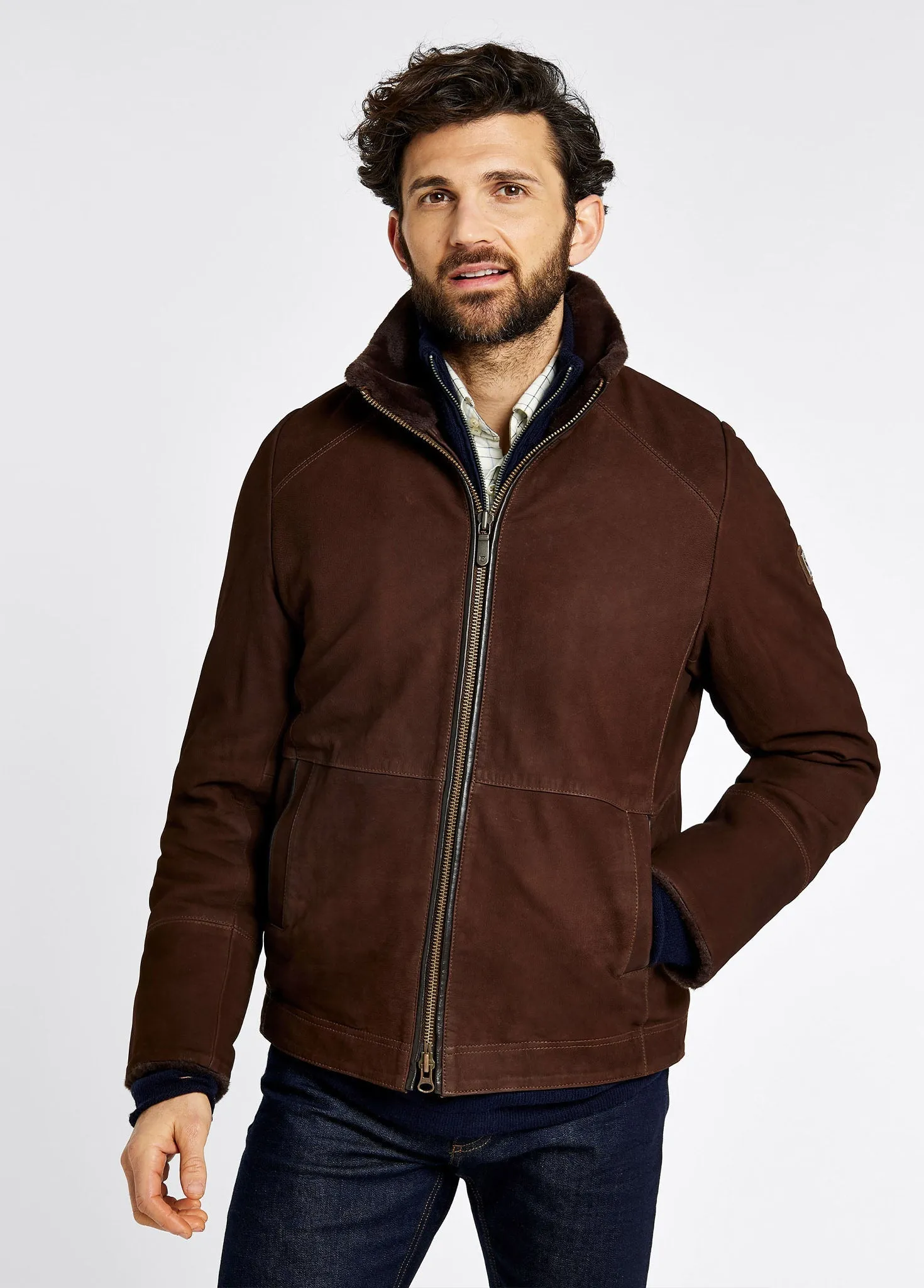 Veste en cuir Merriman - Walnut