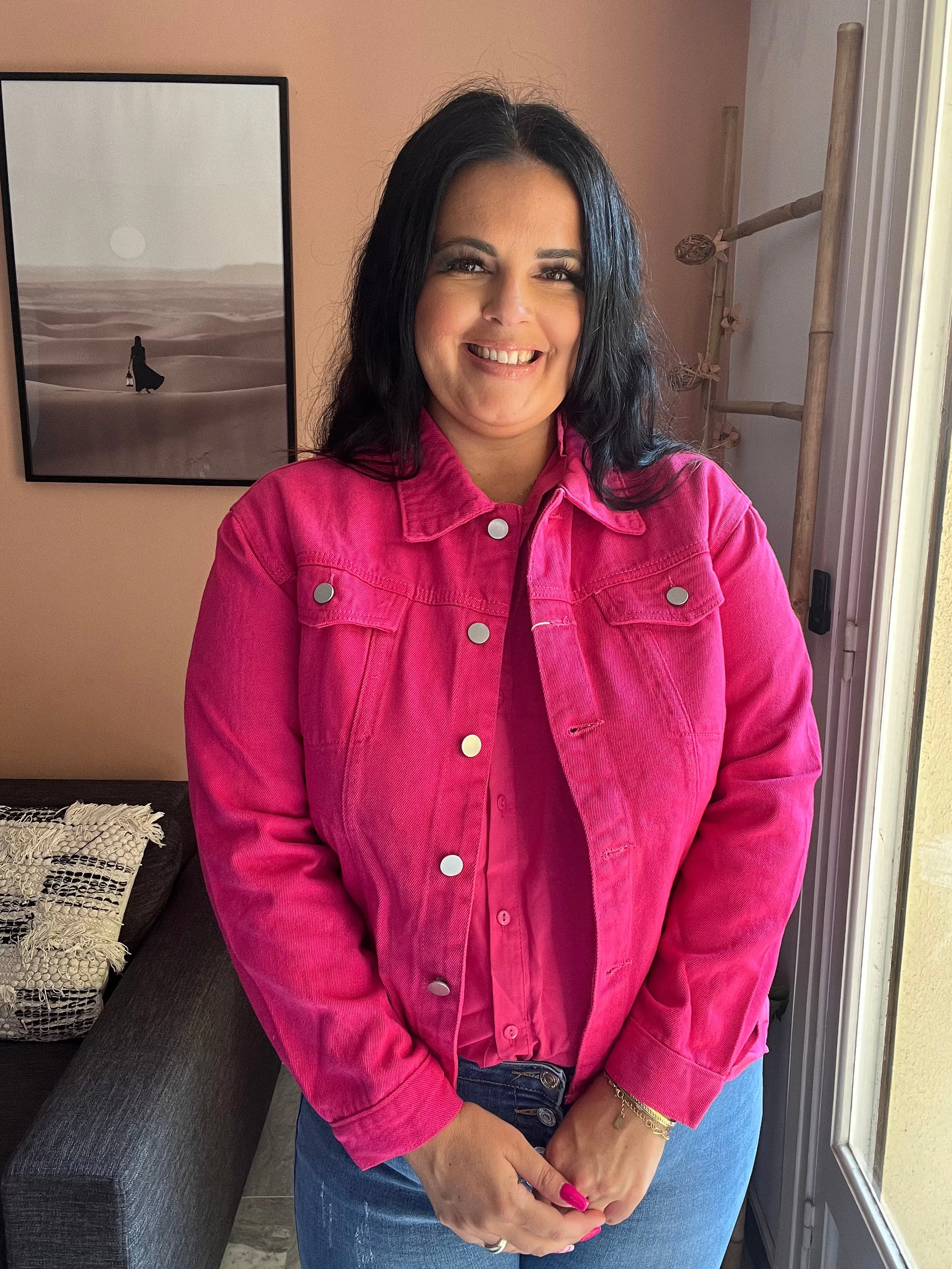 Veste en Jean rose