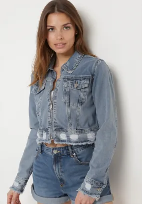 Veste en jean zippée