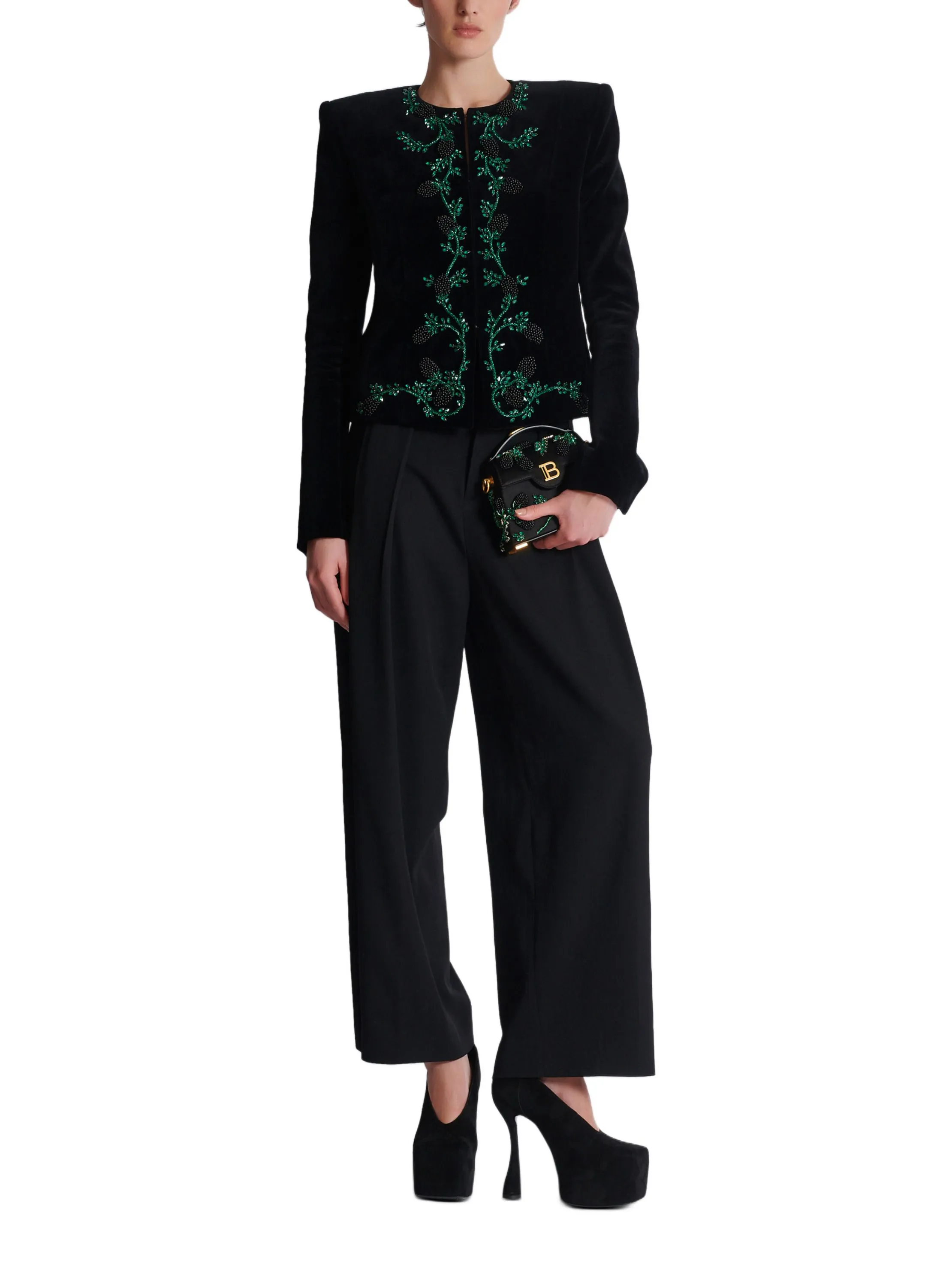 VESTE EN VELOURS BRODé MûRE - BALMAIN pour FEMME | Printemps