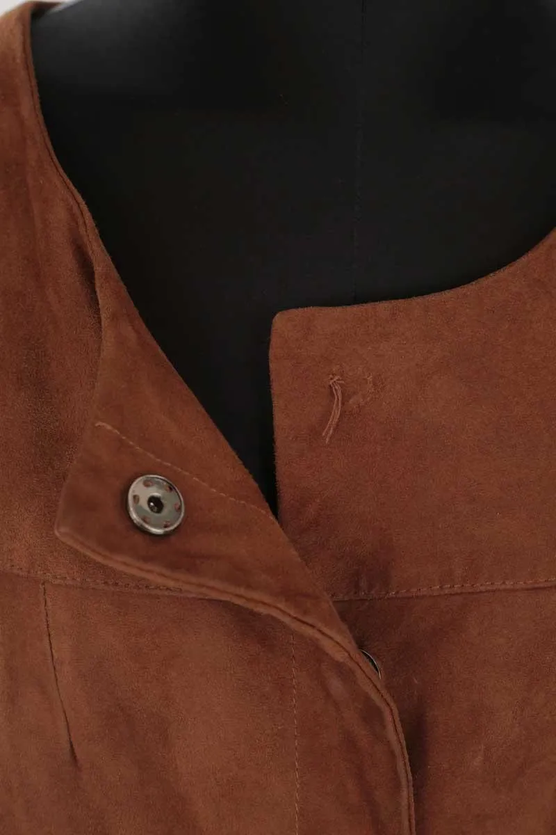Veste sans manches Bash marron. Matière principale cuir. Taille 36.