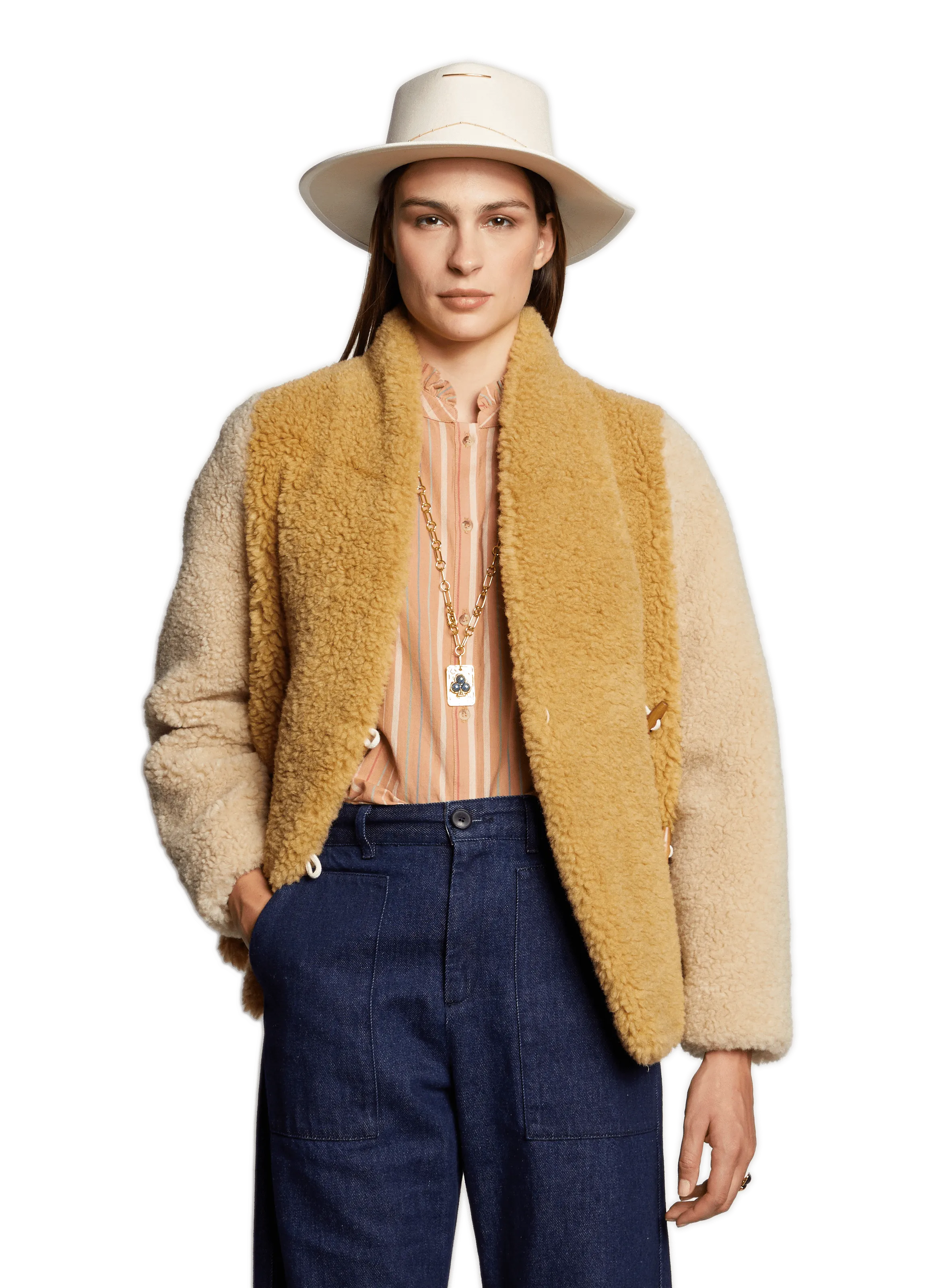 VESTE SHERPA - LEON & HARPER pour FEMME | Printemps
